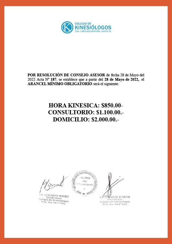 Nuevo arancel mínimo obligatorio