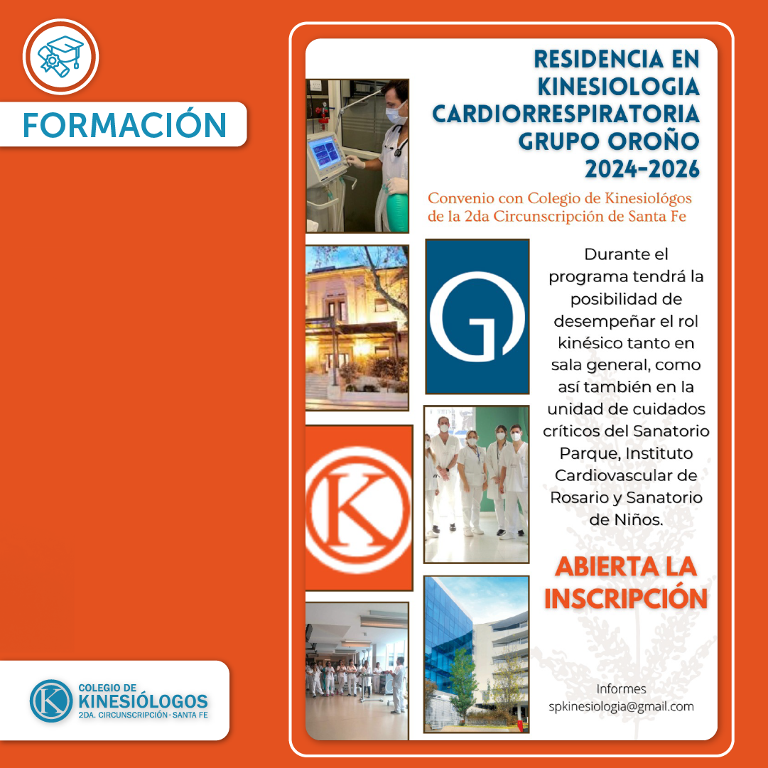 Residencia en Kinesiología Cardiorrespiratoria Grupo Oroño 2024 – 2026