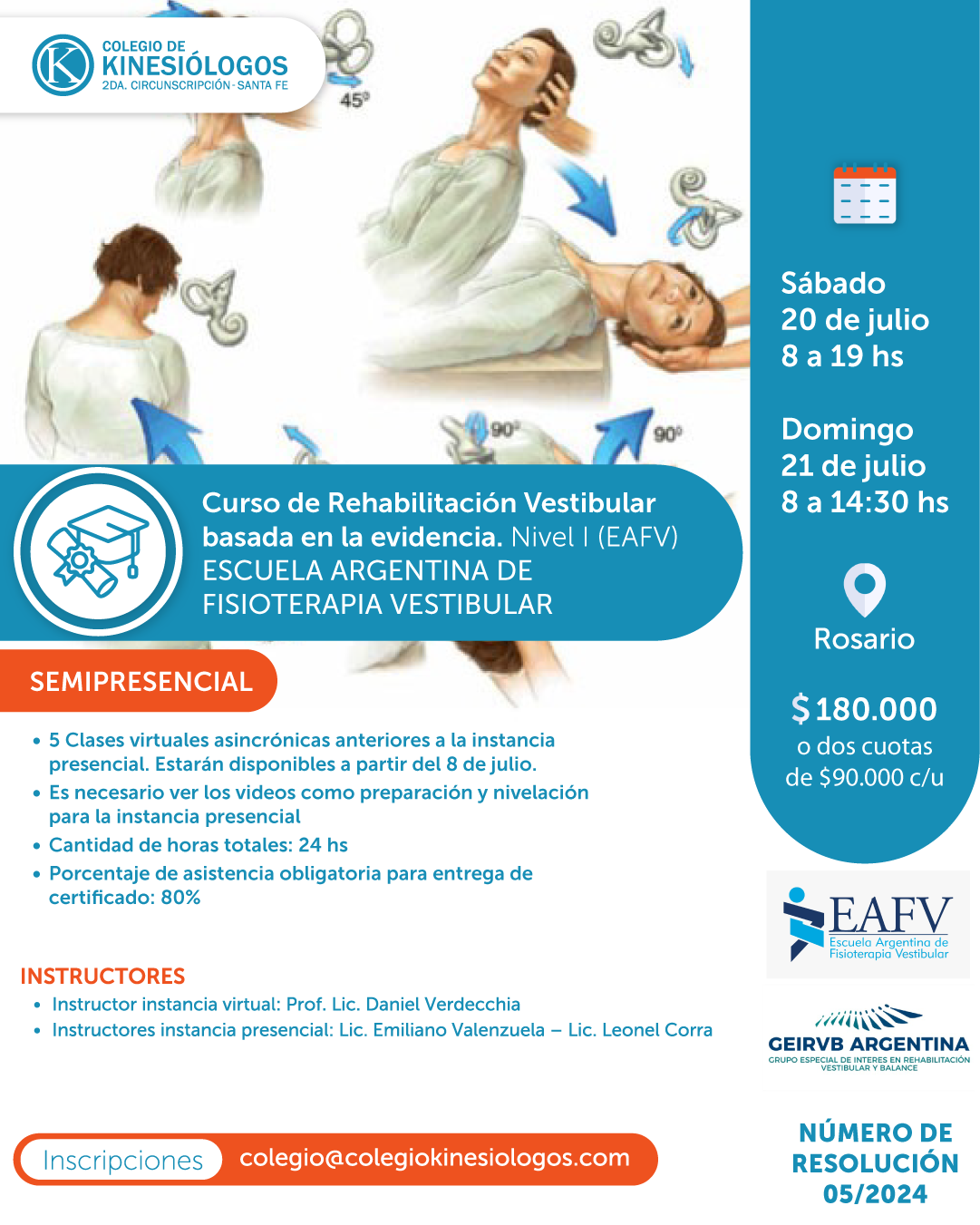 Curso de Rehabilitación Vestibular basada en la evidencia.