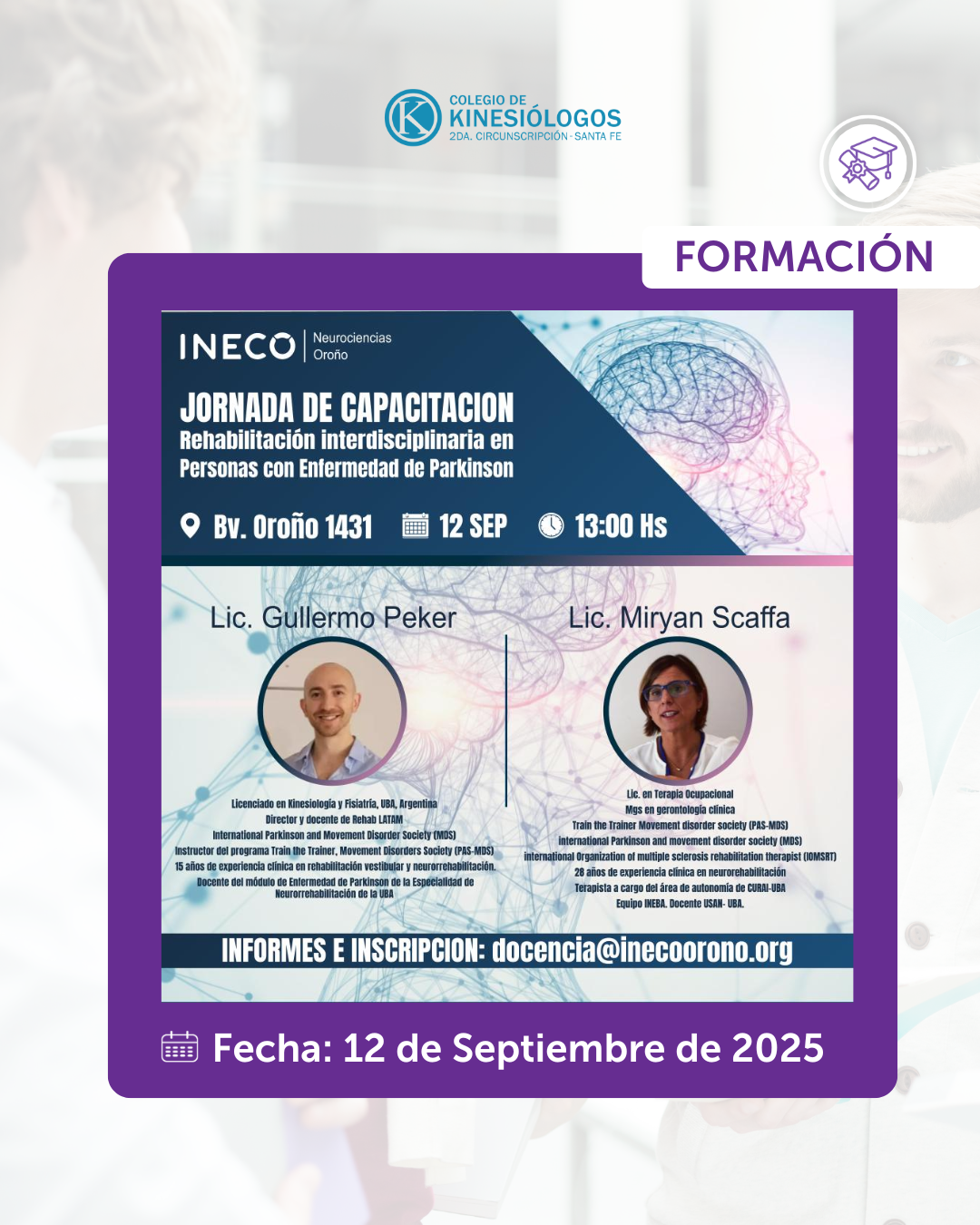 Curso Rehabilitación Interdisciplinaria en Personas con Enfermedad de Parkinson.