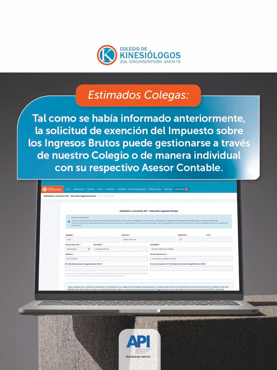Solicitud de exención del Impuesto sobre los Ingresos Brutos