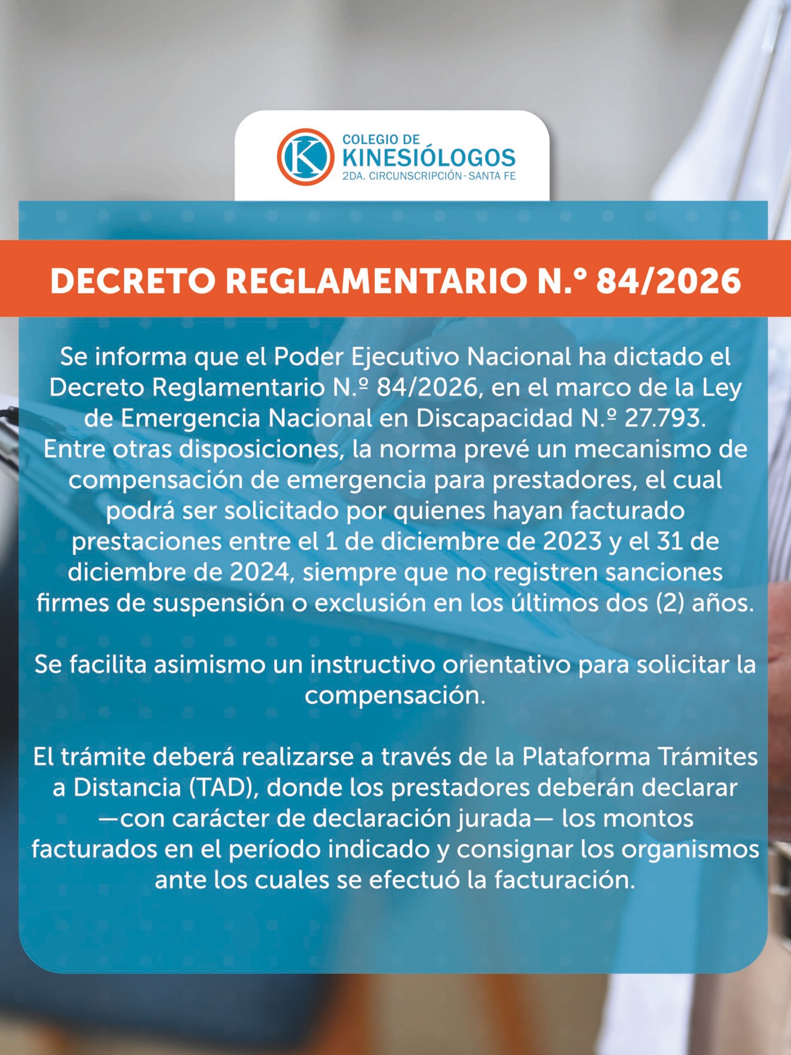 Decreto Reglamentario N.º 84/2026