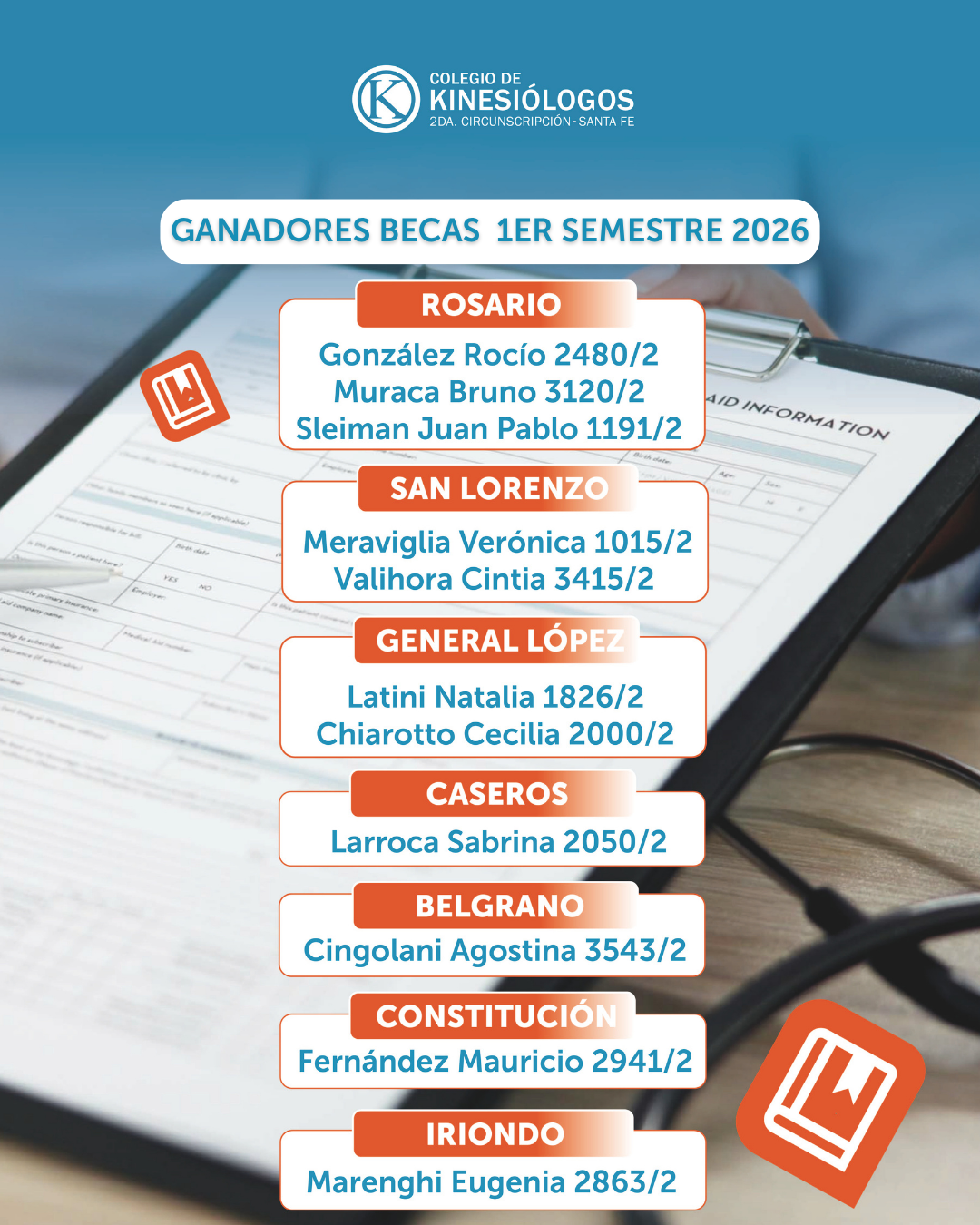 Ganadores del sorteo de las becas – 1er semestre 2026