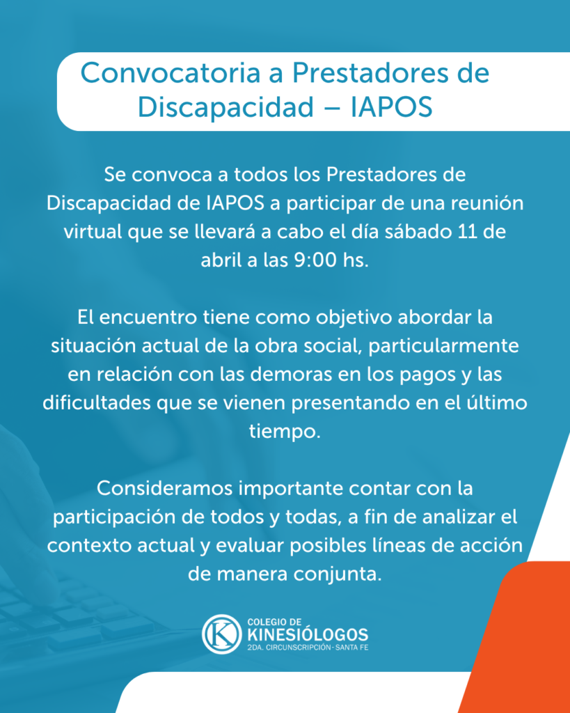 Convocatoria reunión virtual IAPOS Discapacidad
