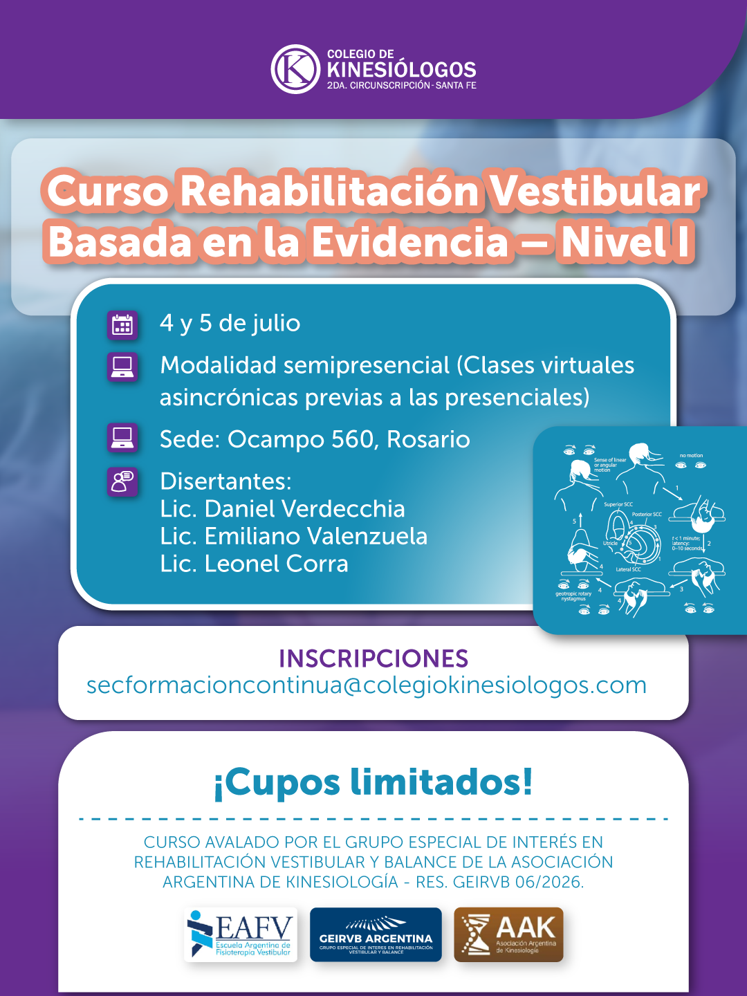 Curso Rehabilitación Vestibular Basada en la Evidencia – Nivel I