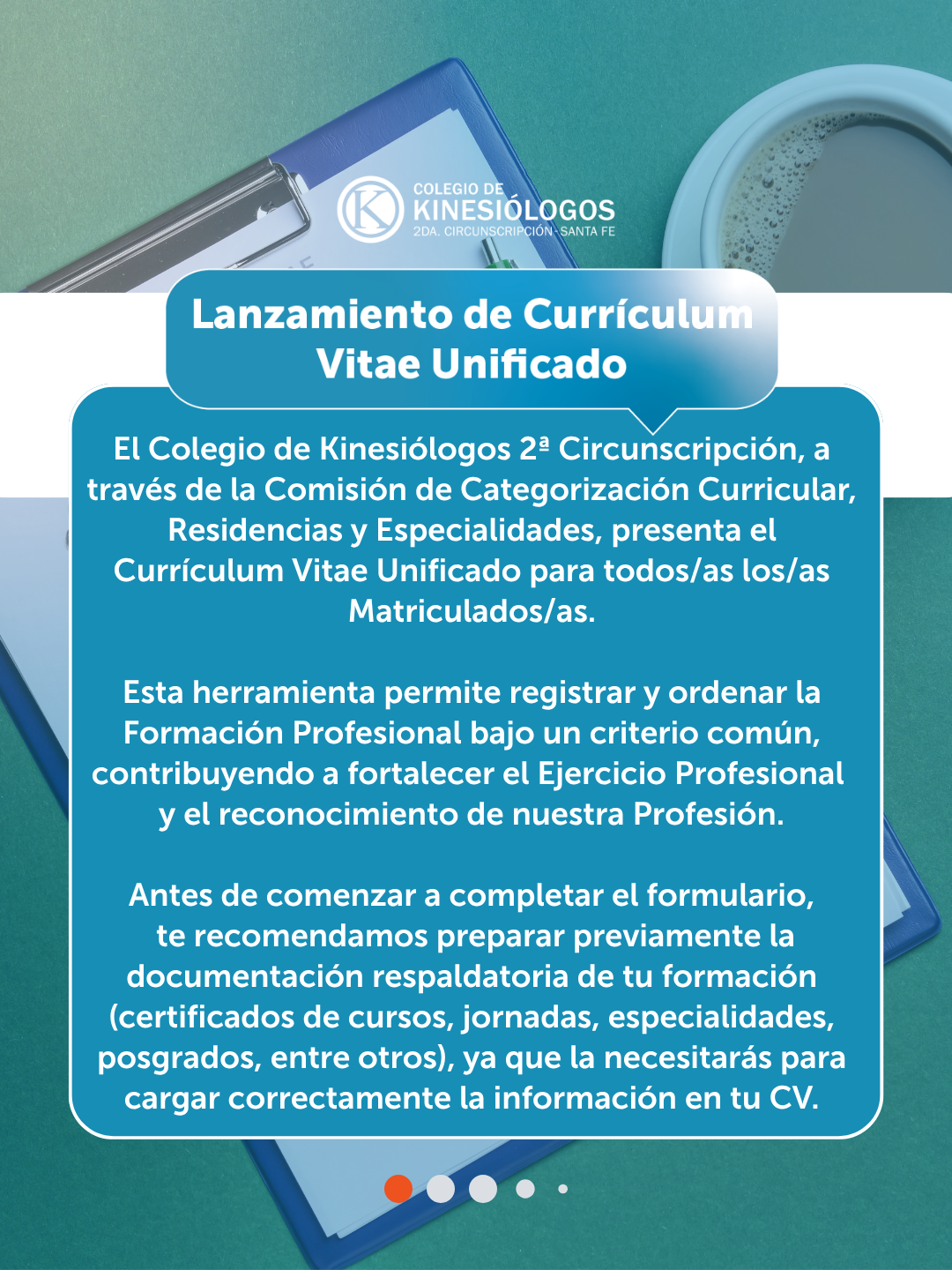 Ya está activo el Currículum Vitae Unificado